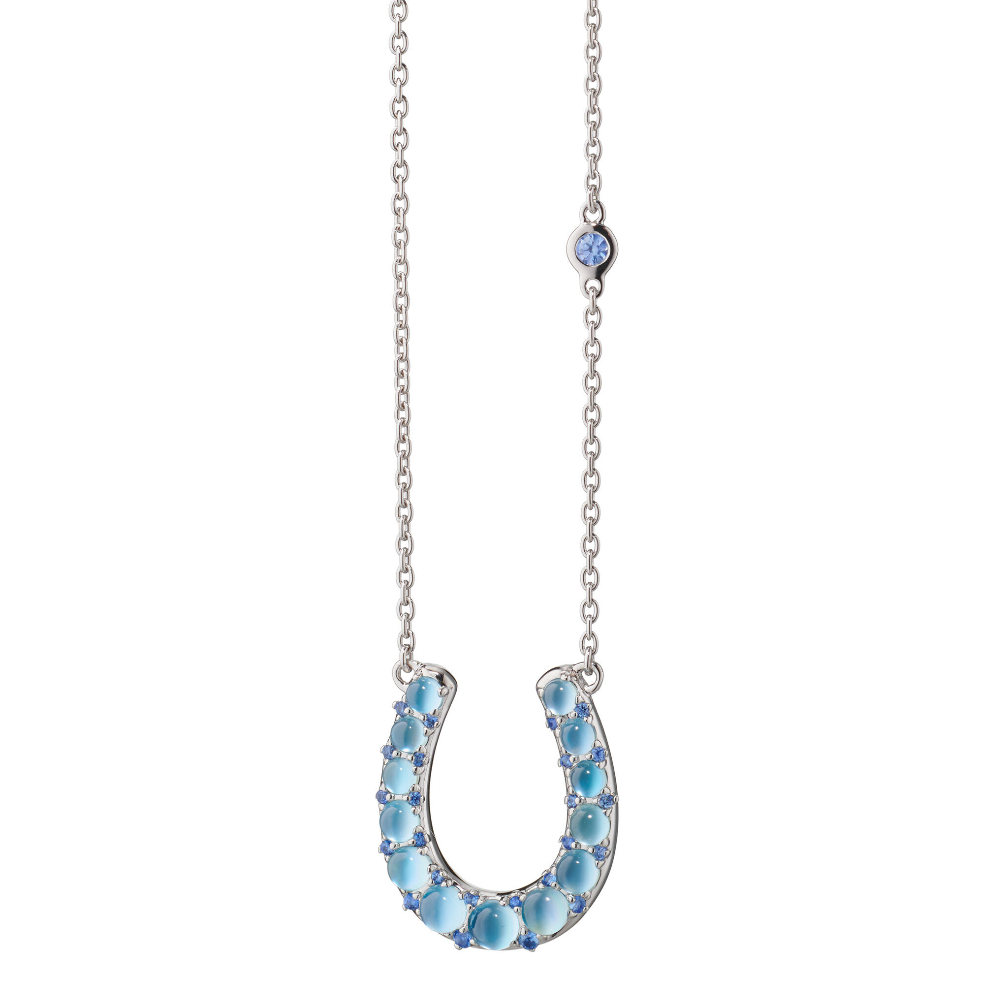 Sapphire and Topaz Horseshoe Pendant | Monica Rich Kosann Sapphire and Topaz Horseshoe Pendant | Monica Rich Kosann